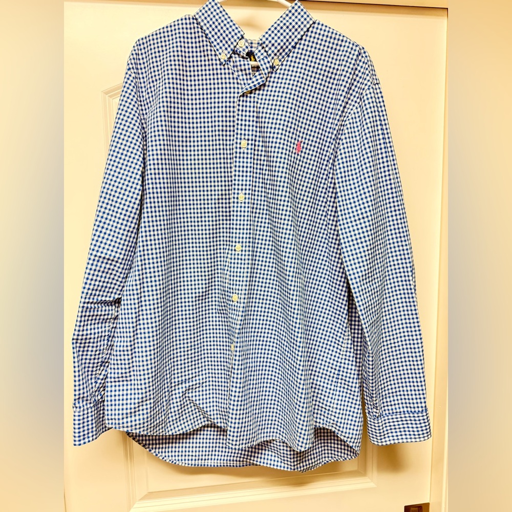 Ralph Lauren Royal Blue and White Checkered Shirt